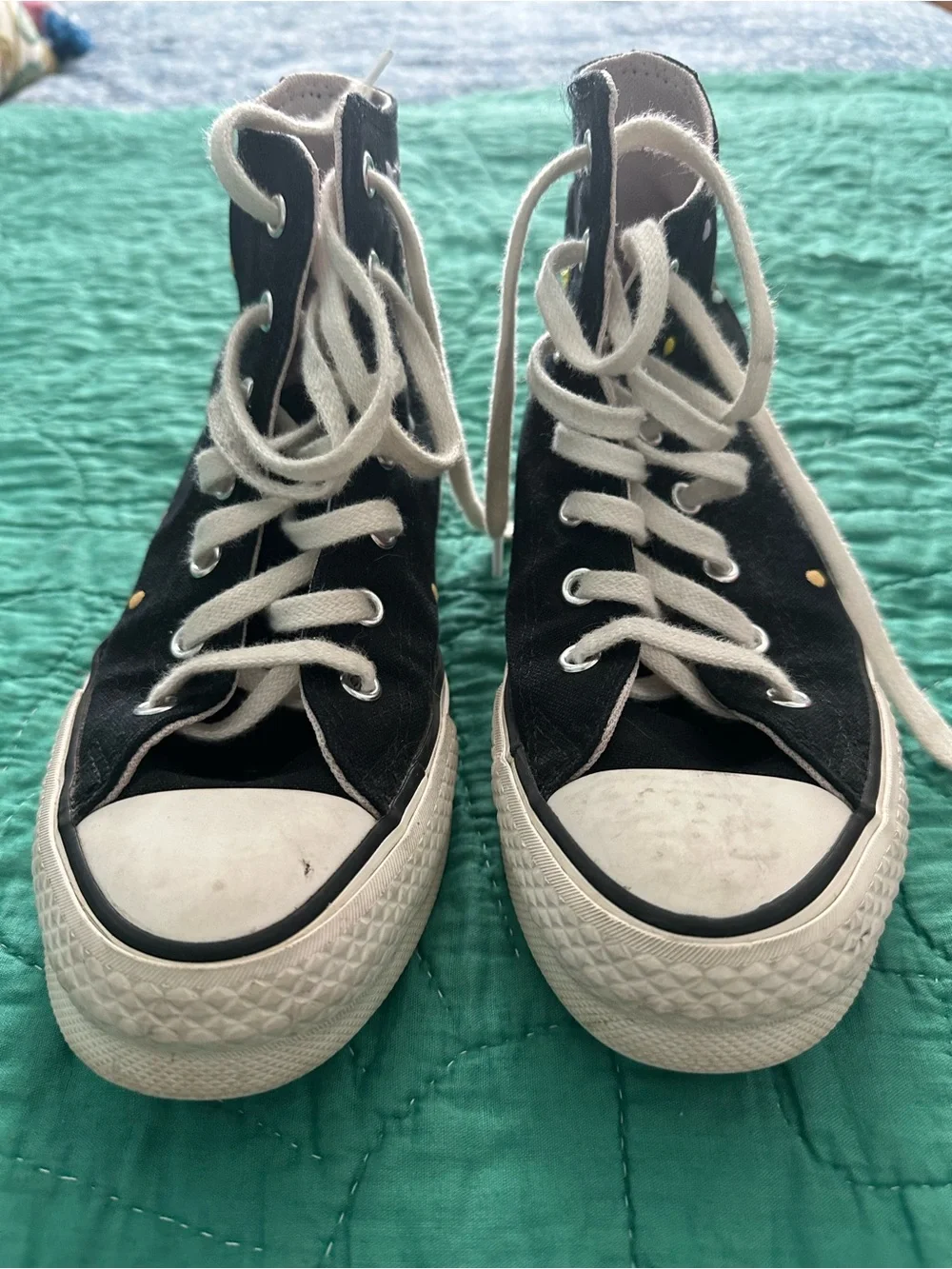 Converse Kids Black High-Top Sneakers with Multicolor Polka Dots - Picture 3 of 8